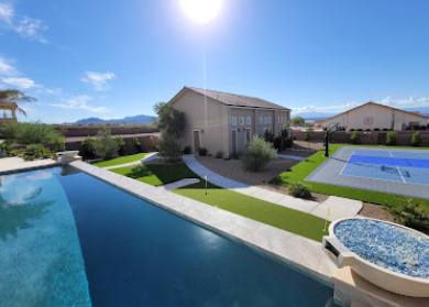 Backyard makeover ideas Las Vegas - paver patio and pool