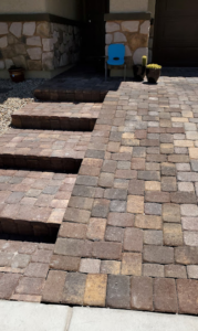 Paver installation in Las Vegas backyard